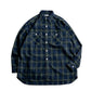 INTERIM HYPER BIG TARTAN WOOL DRAPE MILITARY WORK SHIRTS