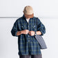 INTERIM HYPER BIG TARTAN WOOL DRAPE MILITARY WORK SHIRTS