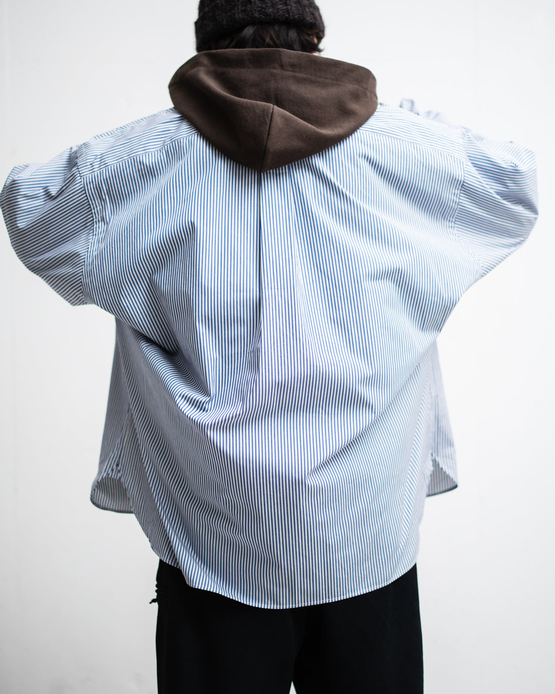 通販] Sillage (シアージ)wide shirt high count navy stripe 商品