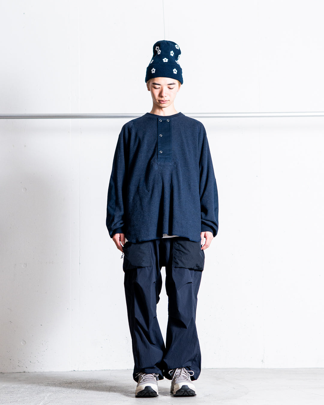 norbit Wool cotton waffle Henley neck T-shirts