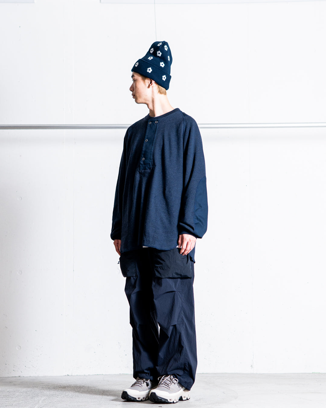 norbit Wool cotton waffle Henley neck T-shirts