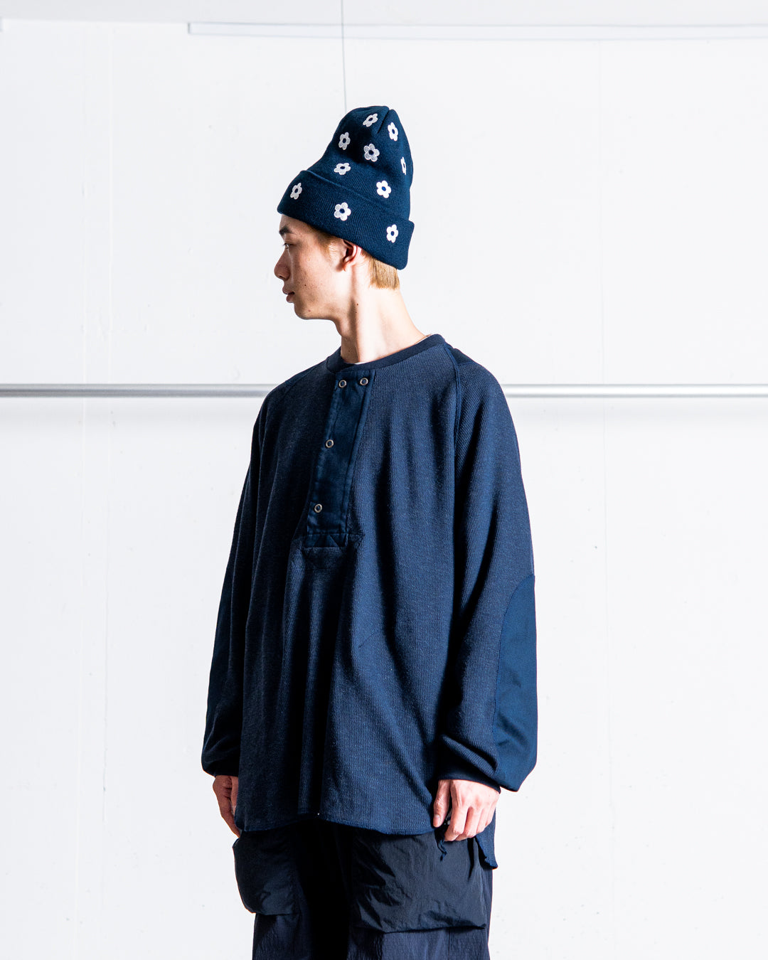 norbit Wool cotton waffle Henley neck T-shirts