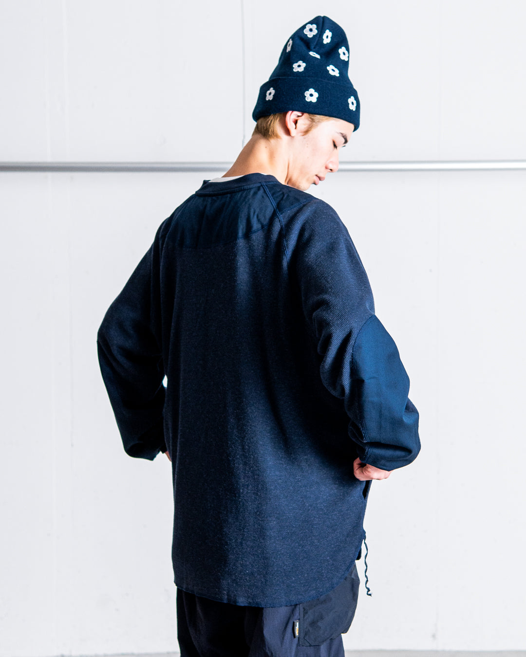 norbit Wool cotton waffle Henley neck T-shirts