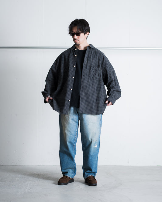 refomed  WRIST PATCH WIDE SHIRT "CHECK"