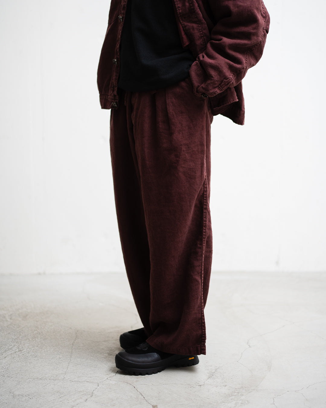 [LAST 1] ANACHRONORM SULFUR DYED LINEN WIDE EASY PANTS