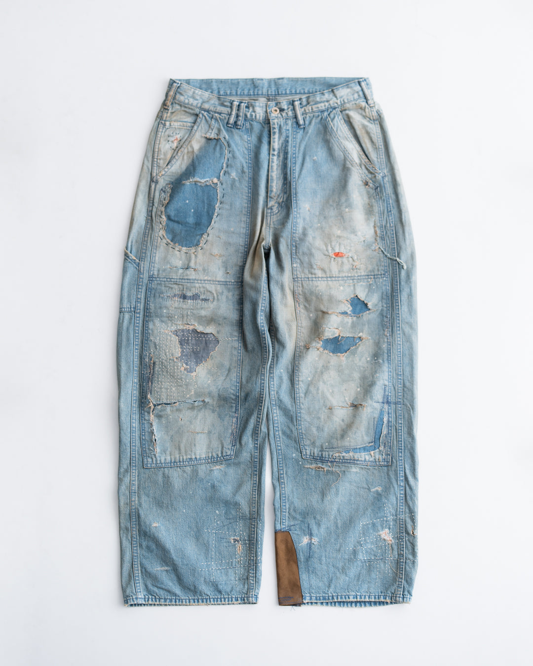 ANACHRONORM REMAKED DOUBLEKNEE DENIM PAINTER PANTS