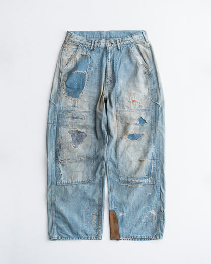 ANACHRONORM REMAKED DOUBLEKNEE DENIM PAINTER PANTS