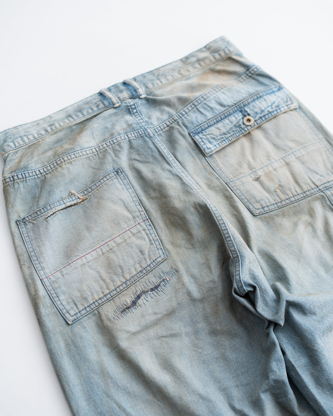 ANACHRONORM REMAKED DOUBLEKNEE DENIM PAINTER PANTS