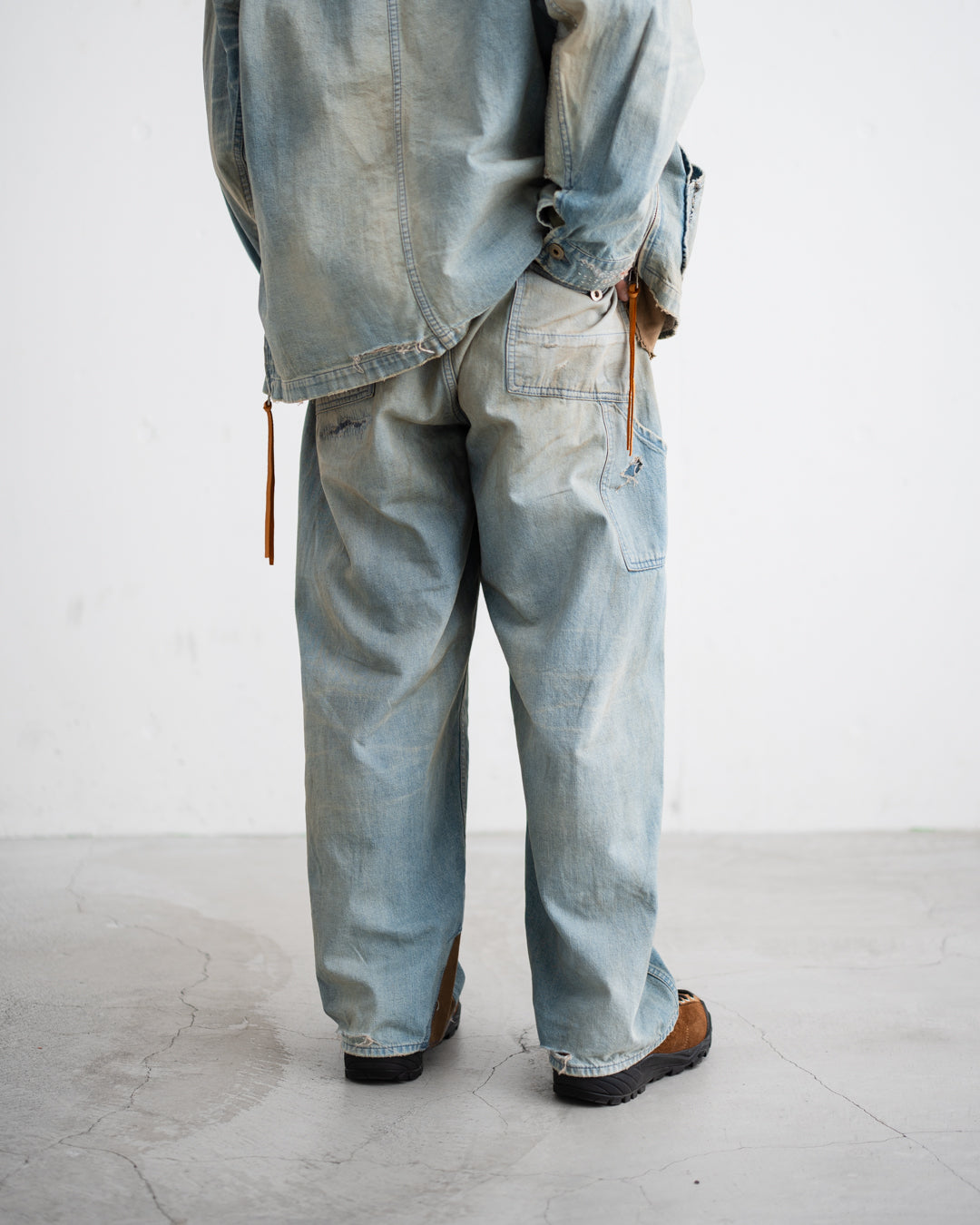 ANACHRONORM REMAKED DOUBLEKNEE DENIM PAINTER PANTS