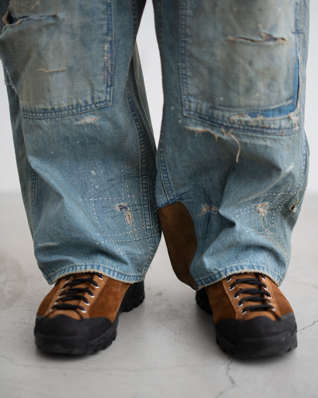ANACHRONORM REMAKED DOUBLEKNEE DENIM PAINTER PANTS