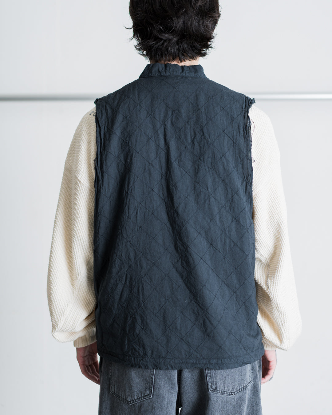 fujimoto India Fabric Overdyed Vest Shirt