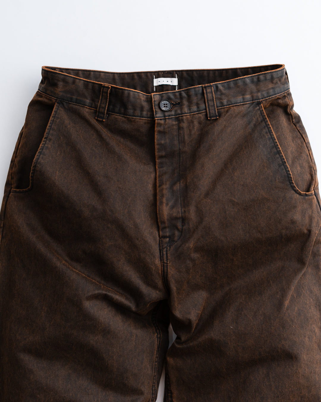 [LAST 1] Name. WAX COATING STRAIGHT TROUSERS : DELTA SHAPE