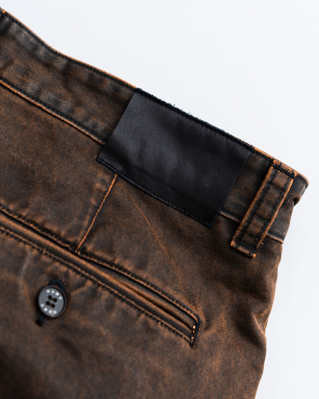[LAST 1] Name. WAX COATING STRAIGHT TROUSERS : DELTA SHAPE