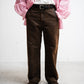 [LAST 1] Name. WAX COATING STRAIGHT TROUSERS : DELTA SHAPE