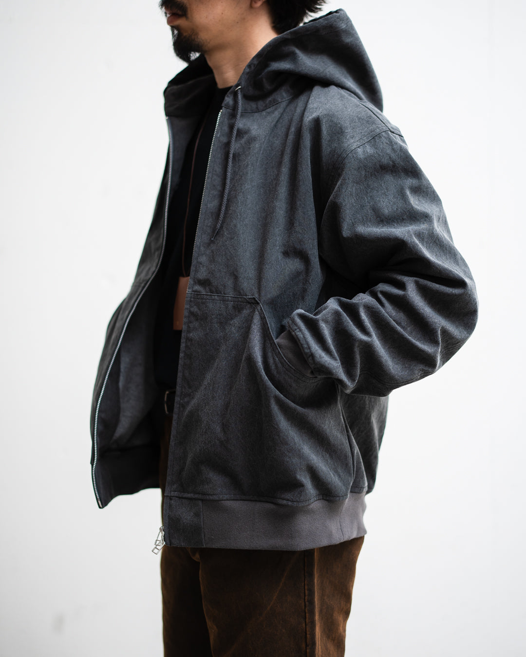 COMFORTABLE REASON Pigment Coating Hooded Jacket