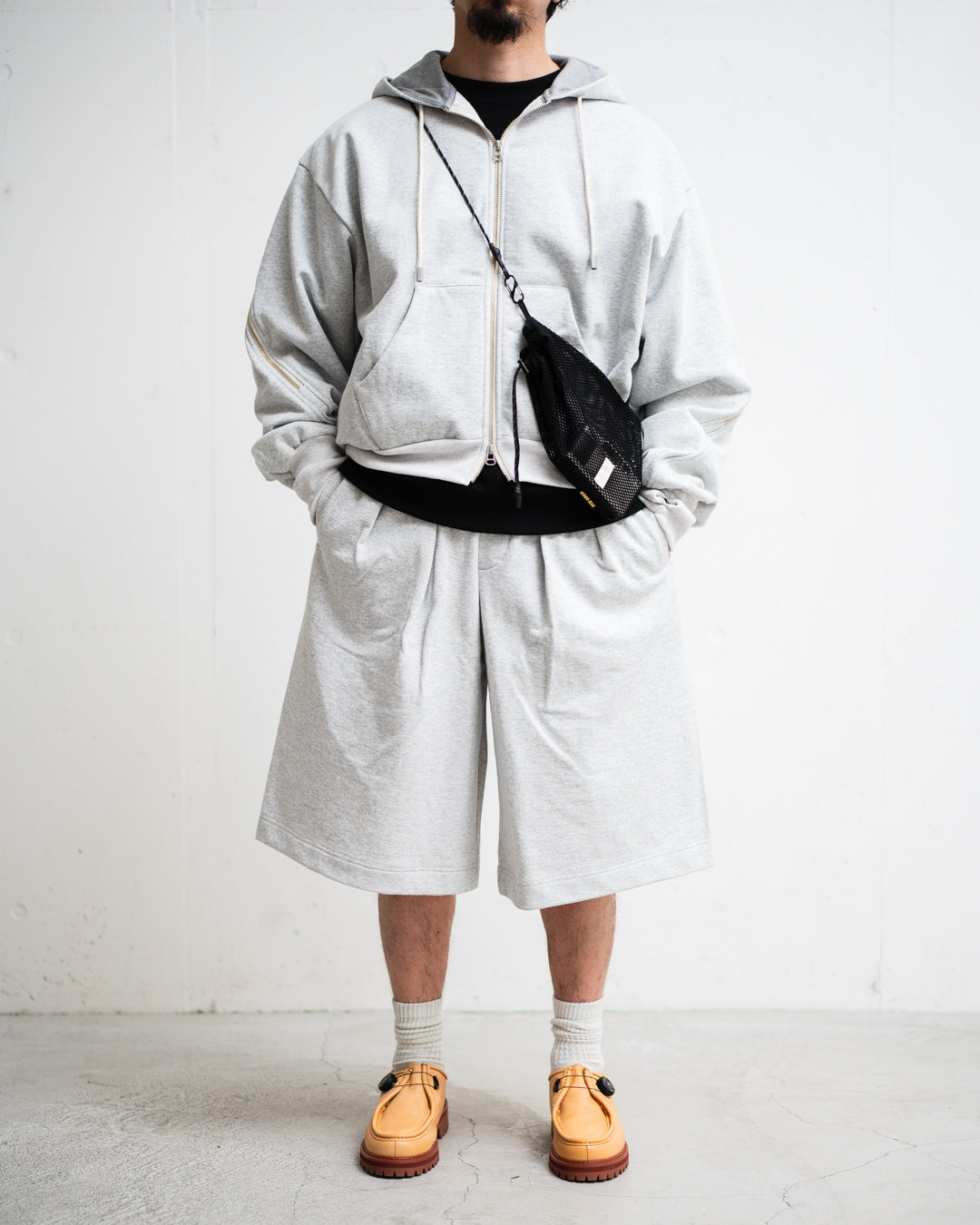 [2.28 sat 12:00 Release] ROTOL Double Tuck Hakama Sweat Shorts