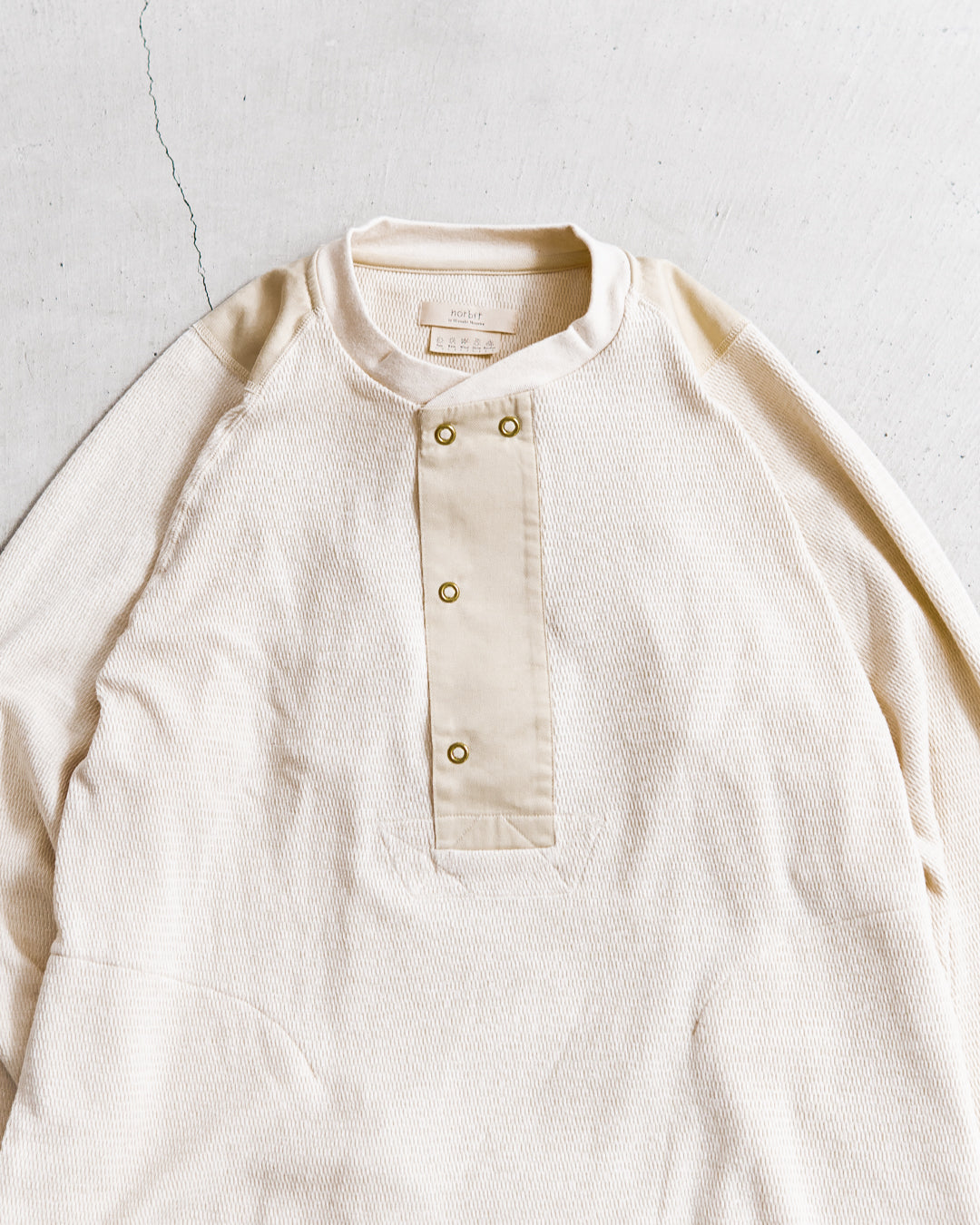 norbit Wool cotton waffle Henley neck T-shirts