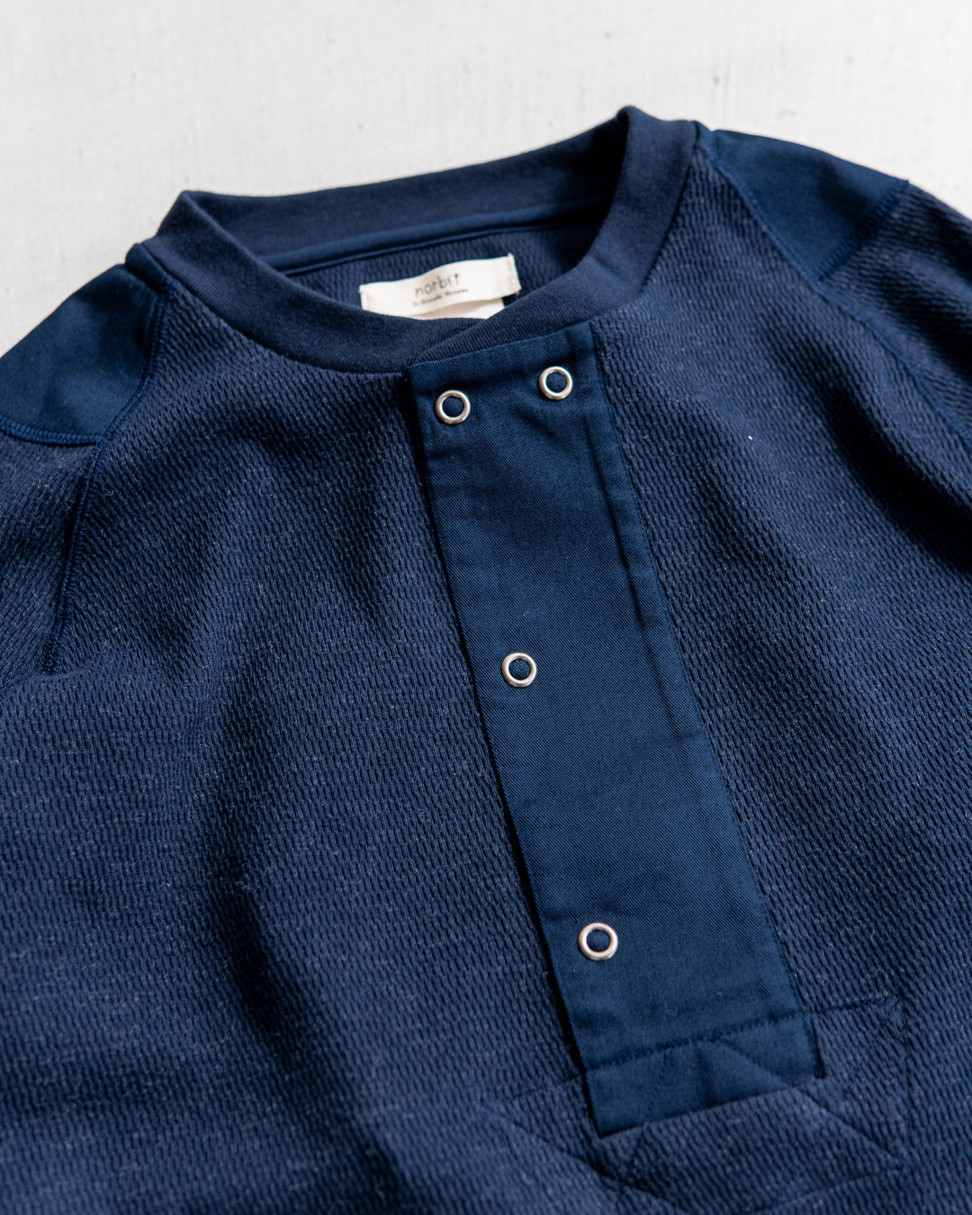 norbit Wool cotton waffle Henley neck T-shirts