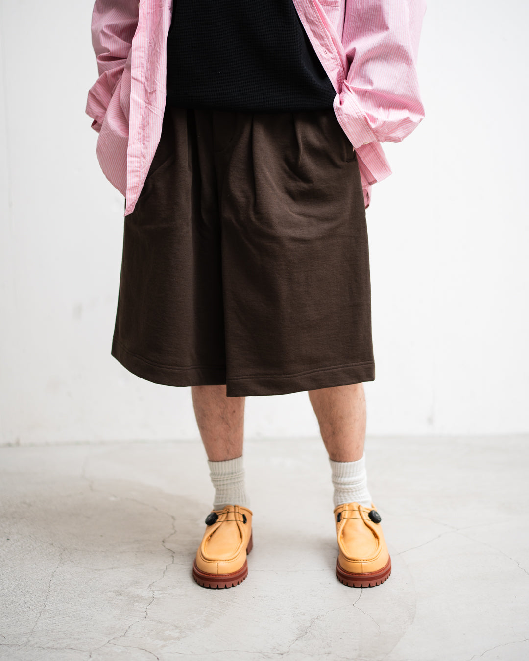 [2.28 sat 12:00 Release] ROTOL Double Tuck Hakama Sweat Shorts