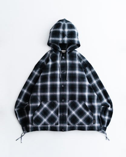 [3.7 sat 12:00 Release] SEDAN ALL-PURPOSE Ombre Plaid Hooded Shirt