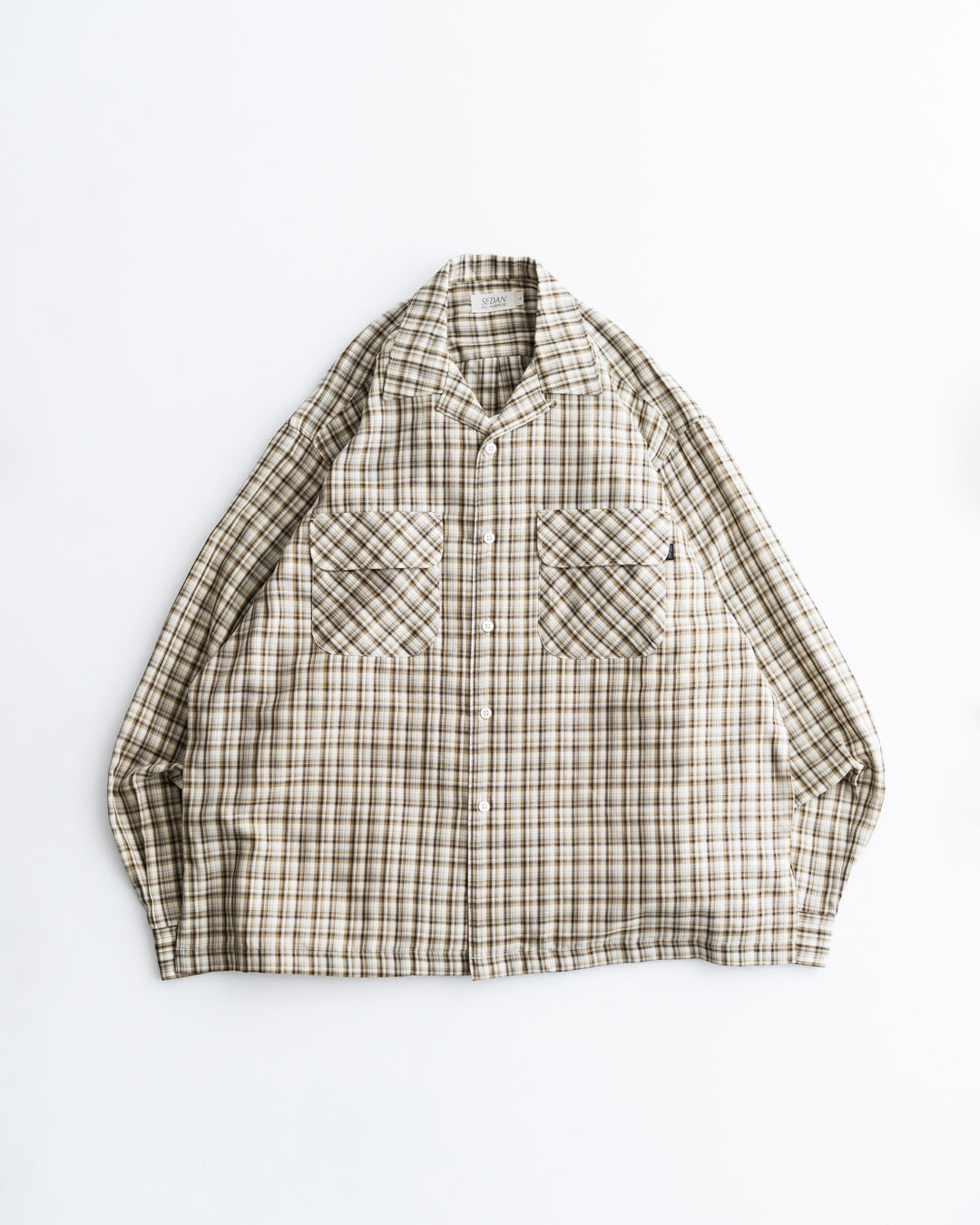 [3.7 sat 12:00 Release] SEDAN ALL-PURPOSE Double Gauze Plaid Open Collar Shirt