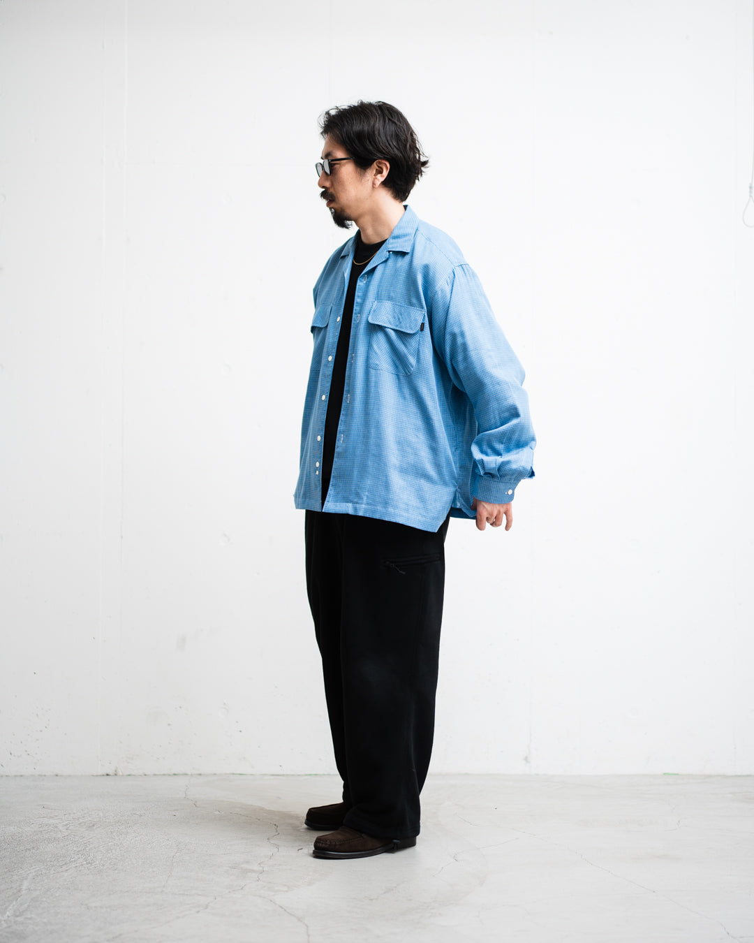 [3.7 sat 12:00 Release] SEDAN ALL-PURPOSE Double Gauze Plaid Open Collar Shirt