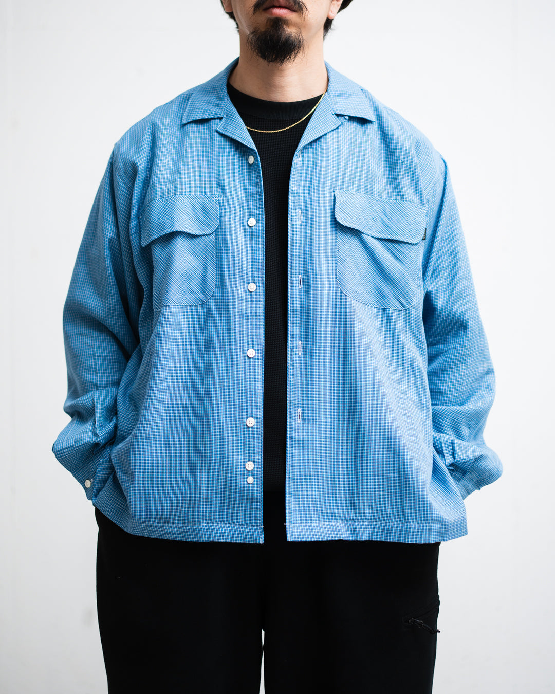 [3.7 sat 12:00 Release] SEDAN ALL-PURPOSE Double Gauze Plaid Open Collar Shirt