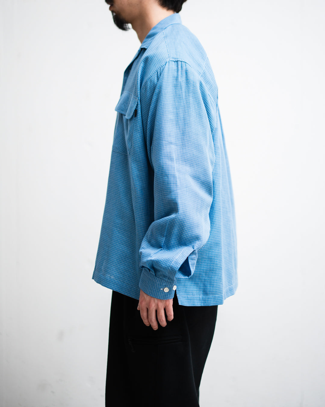 [3.7 sat 12:00 Release] SEDAN ALL-PURPOSE Double Gauze Plaid Open Collar Shirt