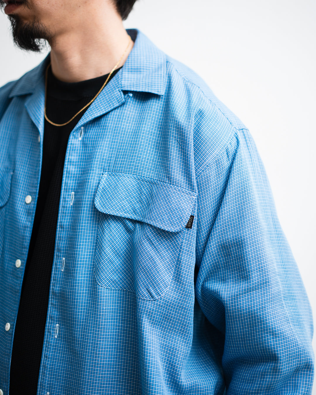 [3.7 sat 12:00 Release] SEDAN ALL-PURPOSE Double Gauze Plaid Open Collar Shirt