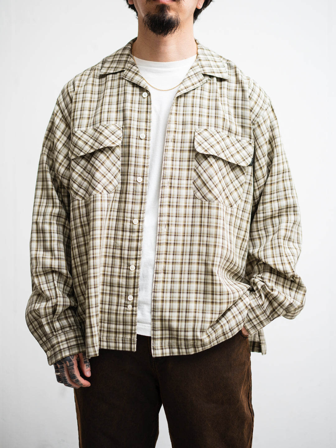 [3.7 sat 12:00 Release] SEDAN ALL-PURPOSE Double Gauze Plaid Open Collar Shirt