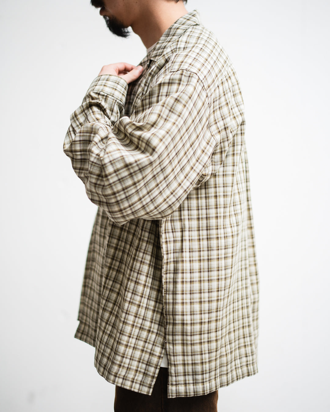 [3.7 sat 12:00 Release] SEDAN ALL-PURPOSE Double Gauze Plaid Open Collar Shirt