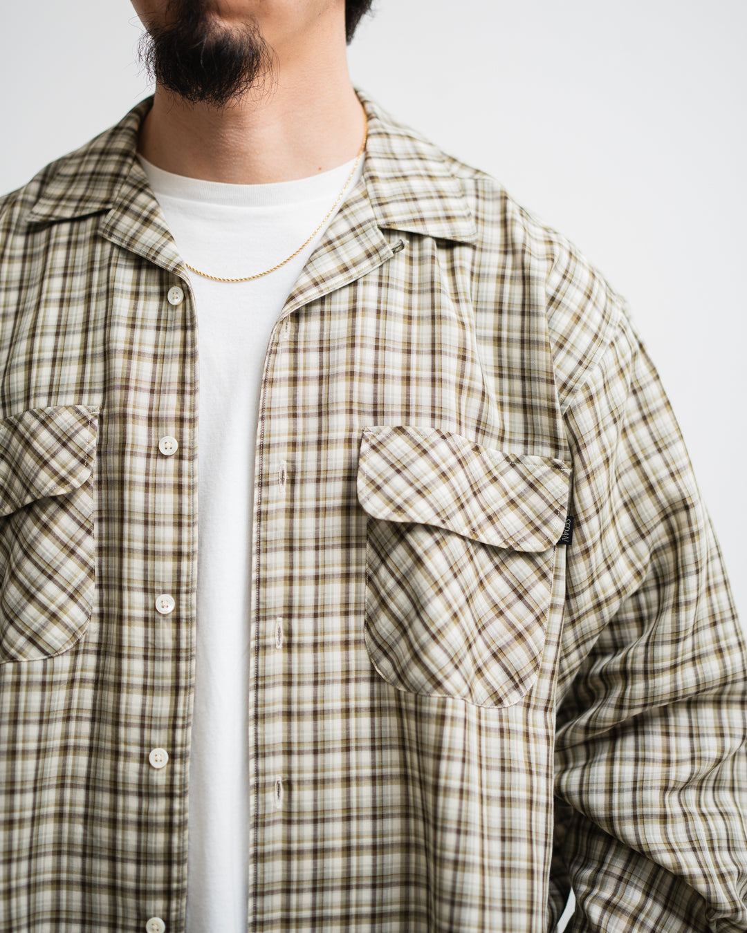 [3.7 sat 12:00 Release] SEDAN ALL-PURPOSE Double Gauze Plaid Open Collar Shirt