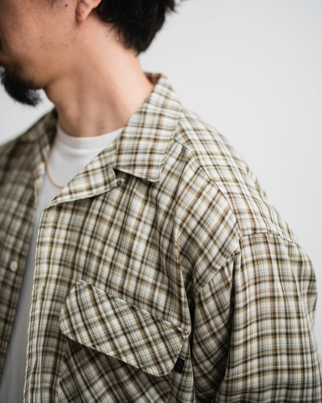 [3.7 sat 12:00 Release] SEDAN ALL-PURPOSE Double Gauze Plaid Open Collar Shirt