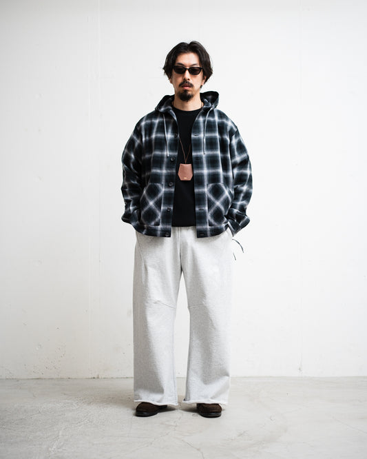 [3.7 sat 12:00 Release] SEDAN ALL-PURPOSE Ombre Plaid Hooded Shirt