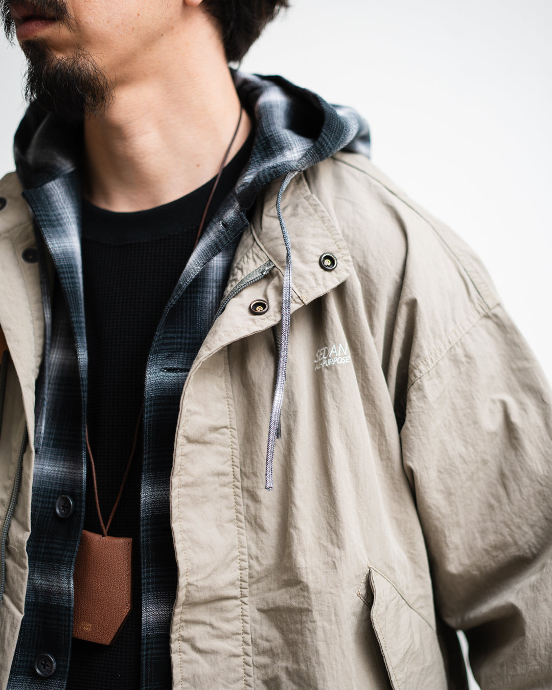 [LAST 1] SEDAN ALL-PURPOSE Ombre Plaid Hooded Shirt
