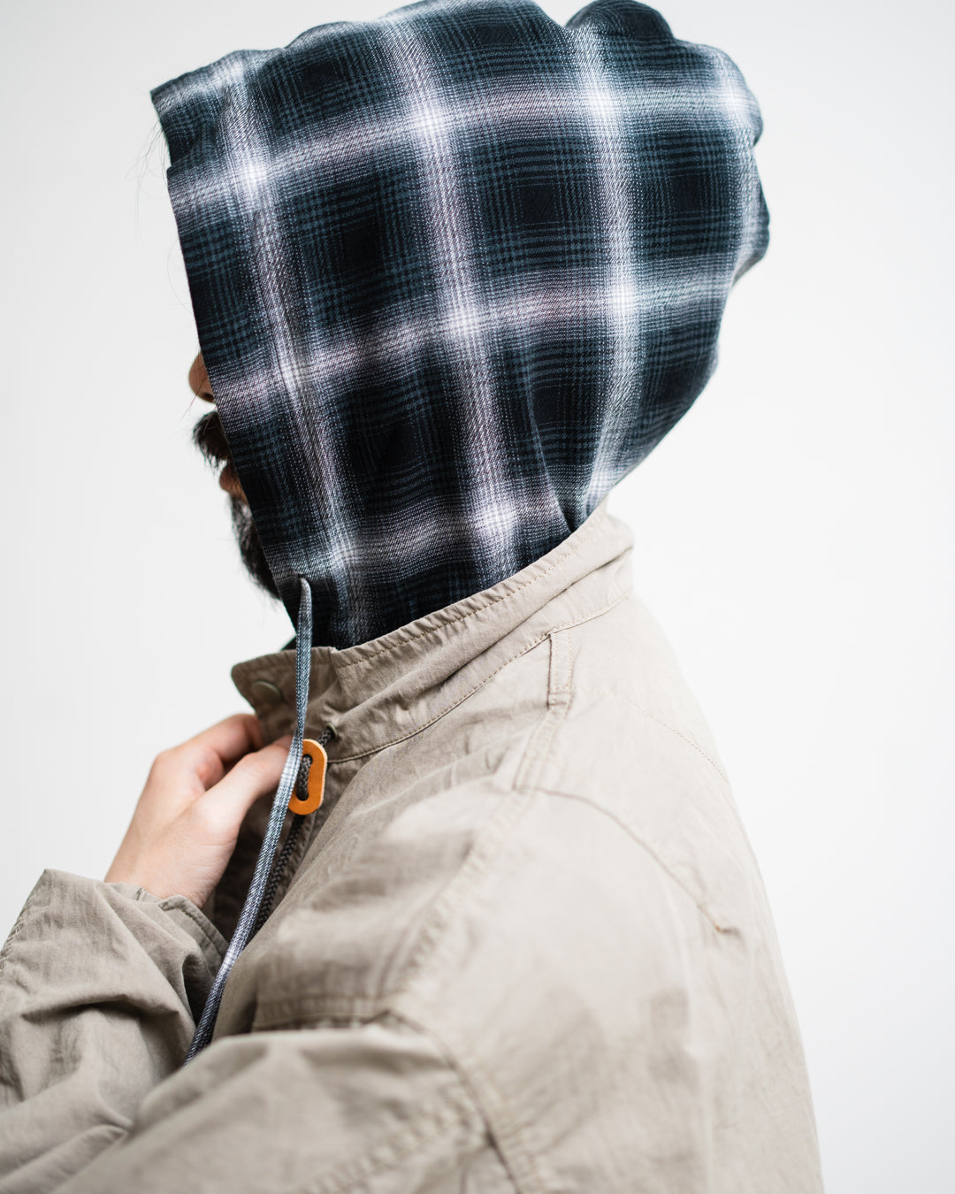 [LAST 1] SEDAN ALL-PURPOSE Ombre Plaid Hooded Shirt