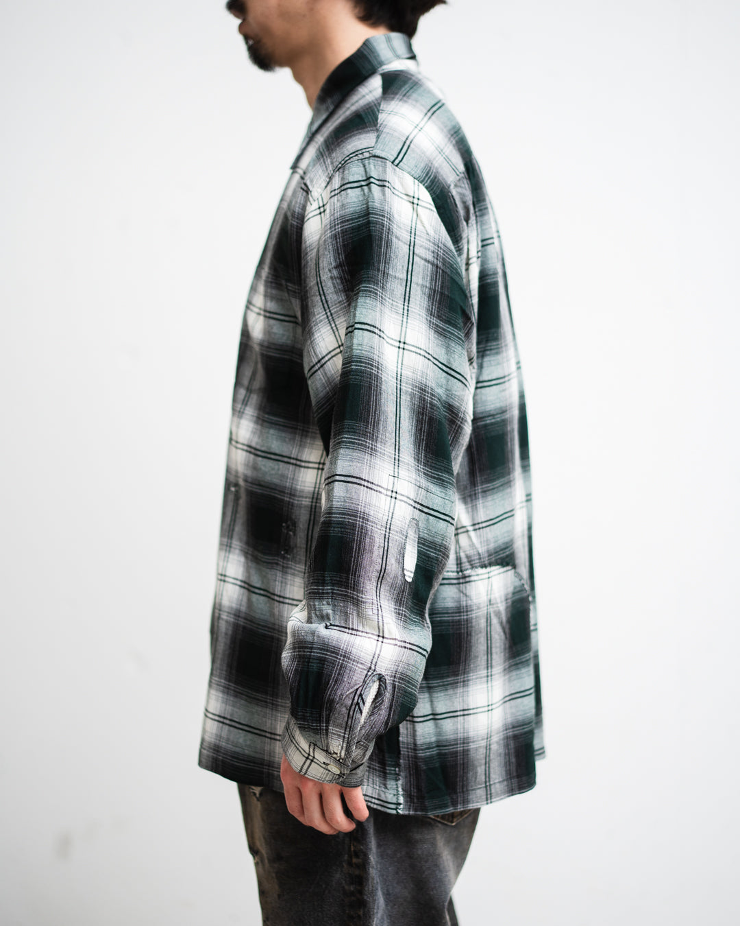 [3.14 sat 11:00 Release] BOWWOW REMADE RAYON PLAID SHIRT AGED