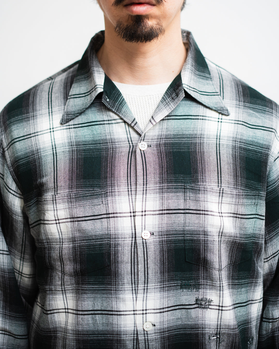 [3.14 sat 11:00 Release] BOWWOW REMADE RAYON PLAID SHIRT AGED