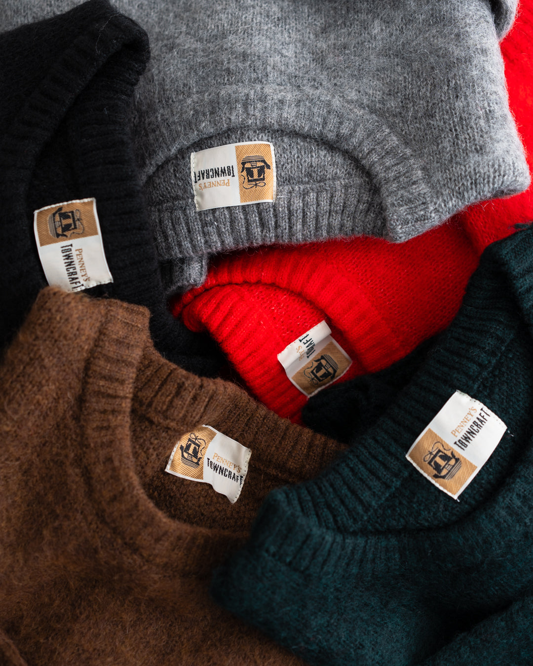 TOWNCRAFT MOHAIR SHAGGY CREW SWEATER