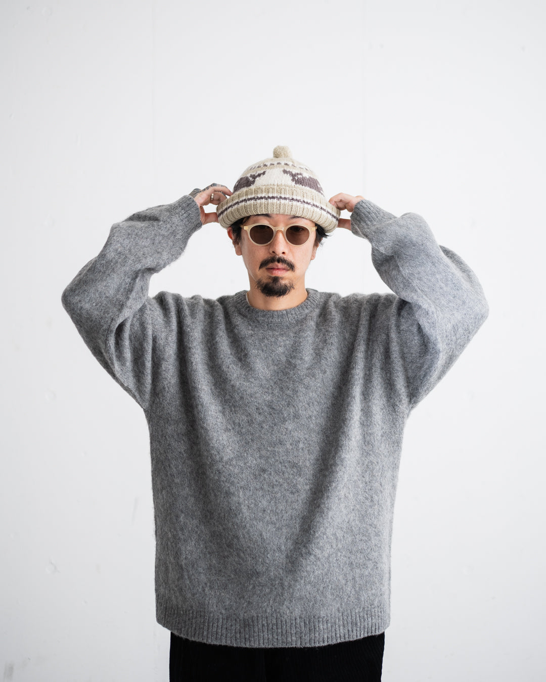 TOWNCRAFT MOHAIR SHAGGY CREW SWEATER