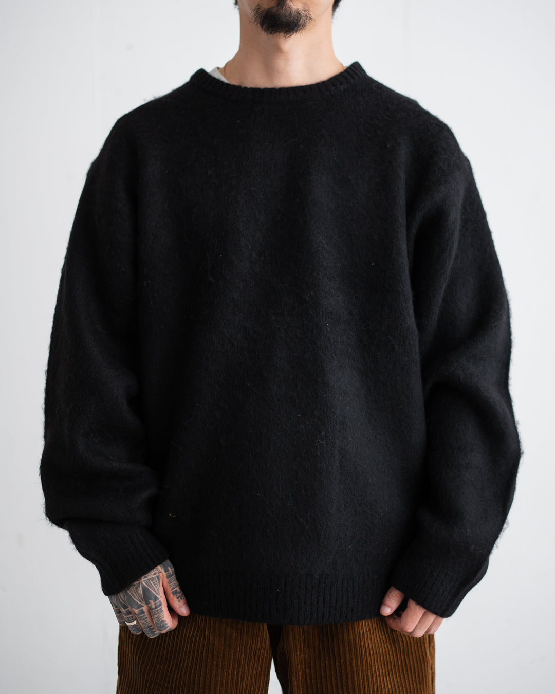 TOWNCRAFT MOHAIR SHAGGY CREW SWEATER