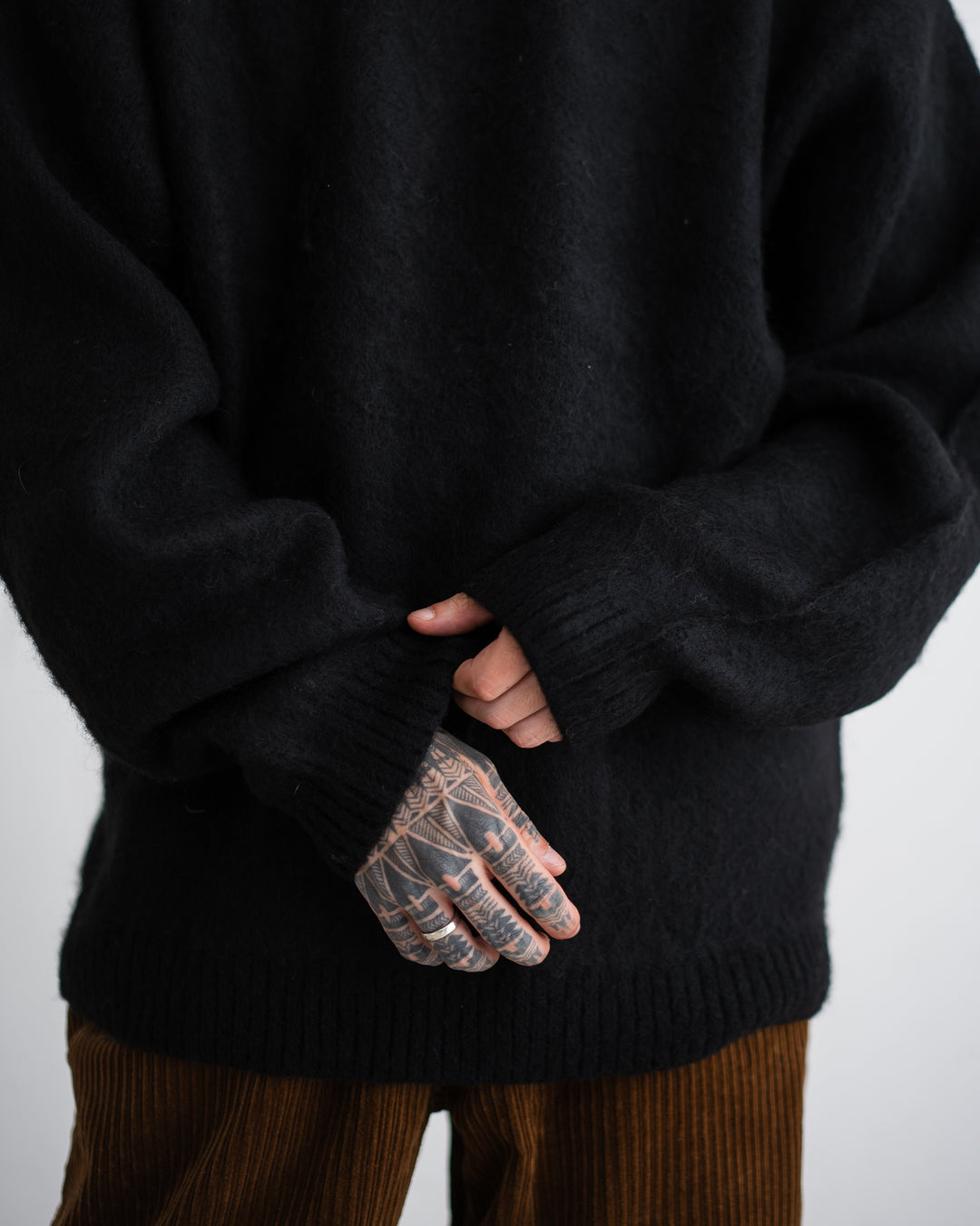TOWNCRAFT MOHAIR SHAGGY CREW SWEATER