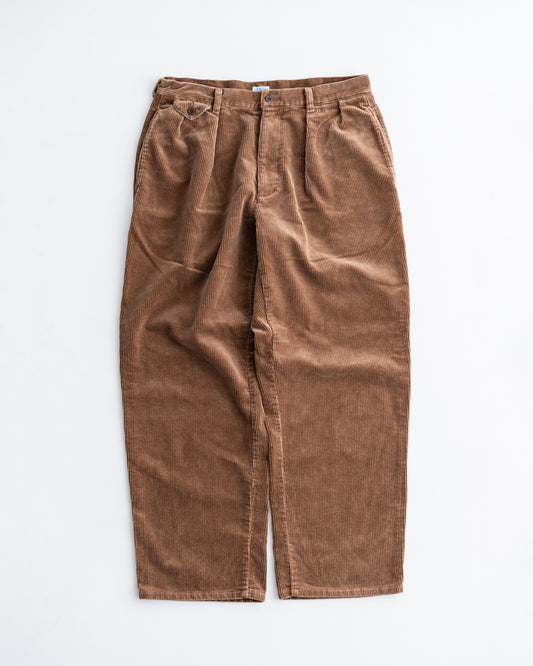FOUNDOUR COTTON CORDUROY WIDE TUCK TROUSERS