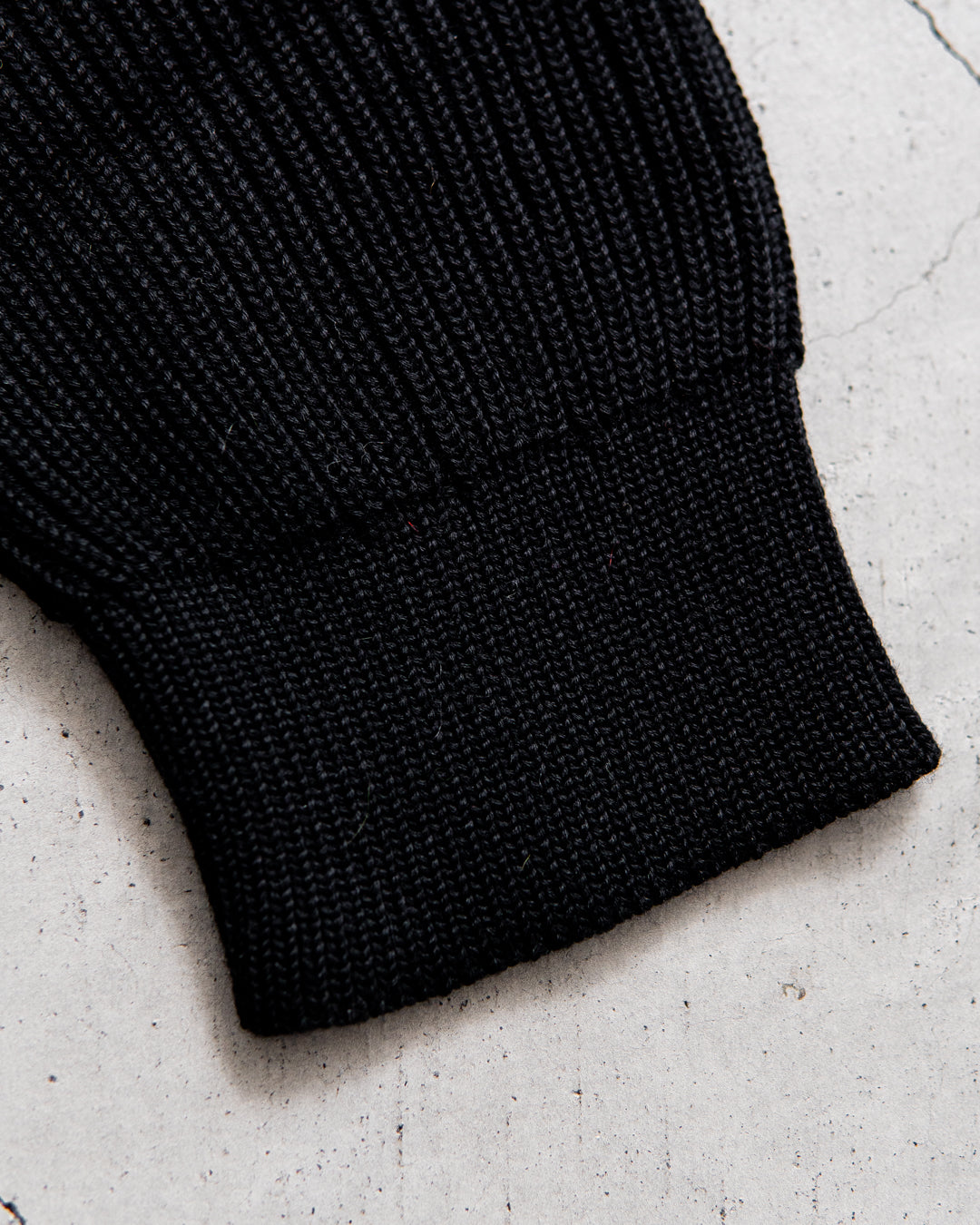 INTERIM YARN DOUBLE RIB CREW SWEATER - WOOL SILK CASHMERE DEADSTOCK