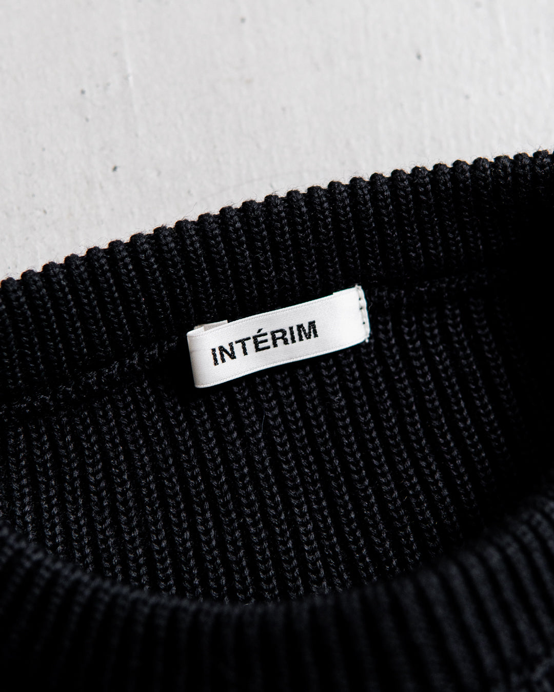 INTERIM YARN DOUBLE RIB CREW SWEATER - WOOL SILK CASHMERE DEADSTOCK