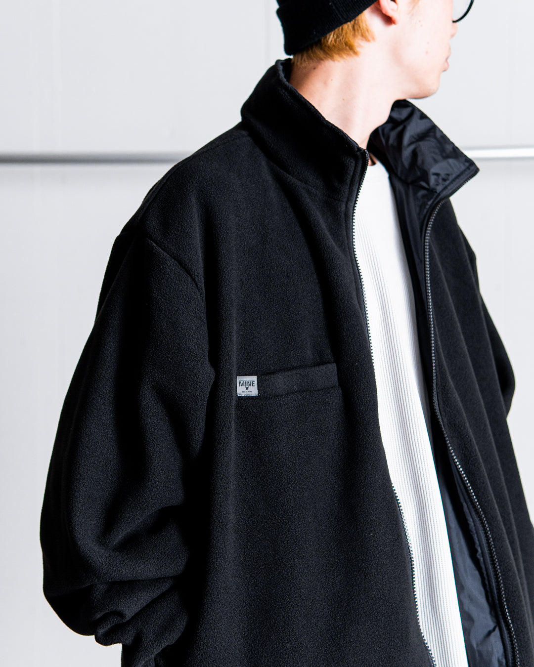 【REVERSIBLE】MINE Nylon/Polyester Reversible Double Zip Jacket