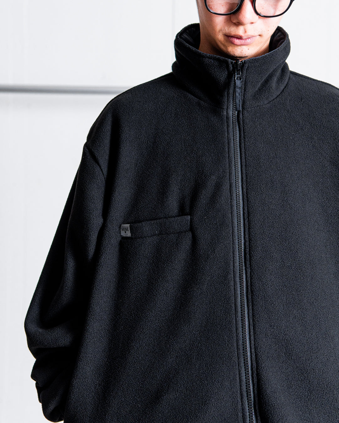 【REVERSIBLE】MINE Nylon/Polyester Reversible Double Zip Jacket