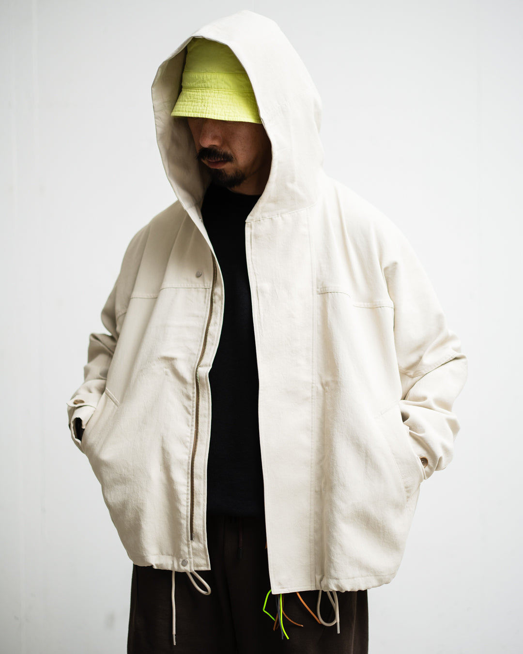 meanswhile Desert Cloth Neutral Hooded Blouson