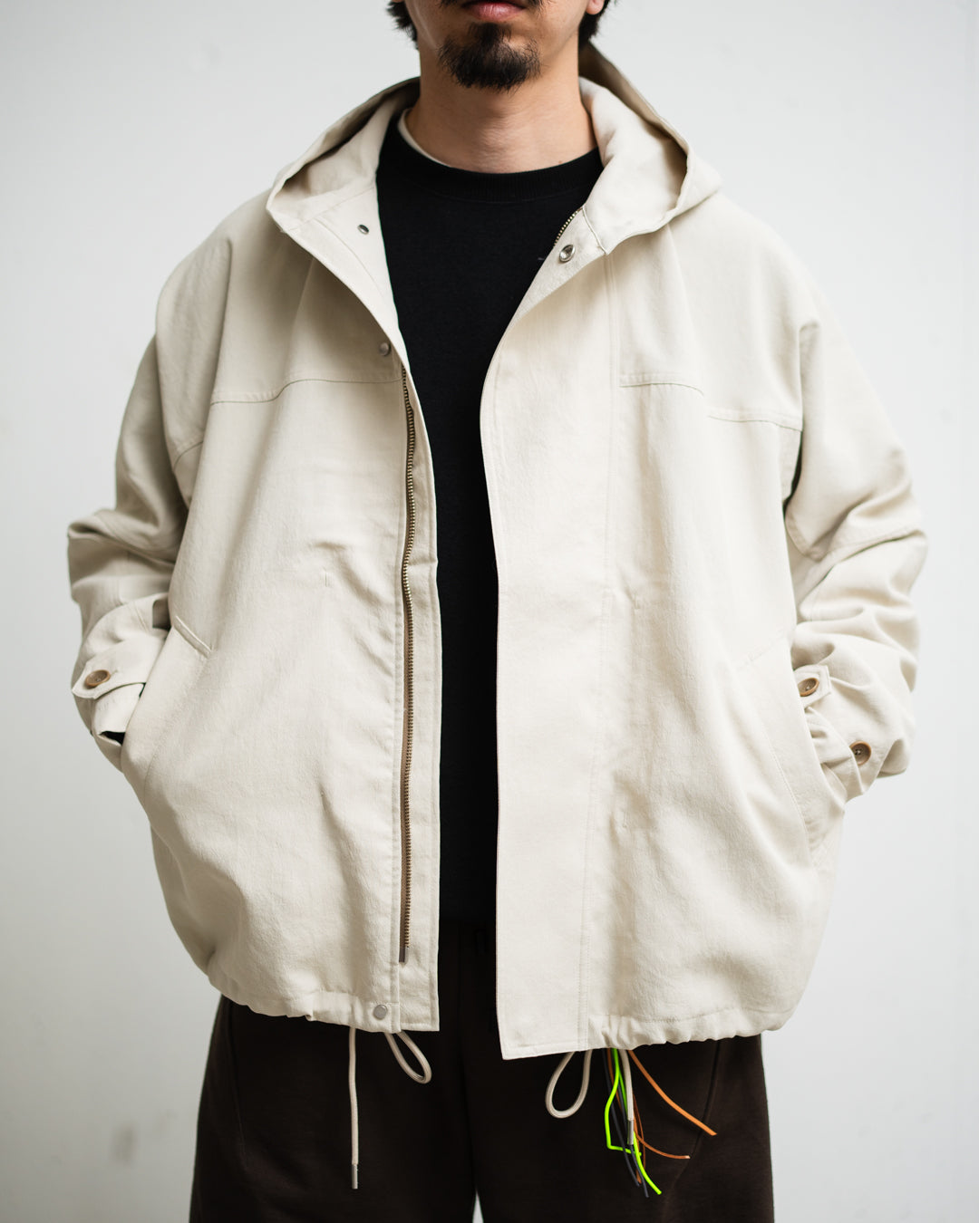meanswhile Desert Cloth Neutral Hooded Blouson