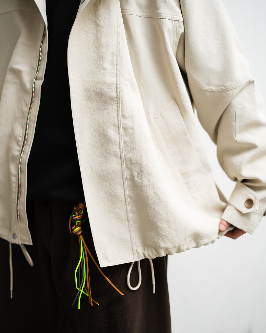 meanswhile Desert Cloth Neutral Hooded Blouson